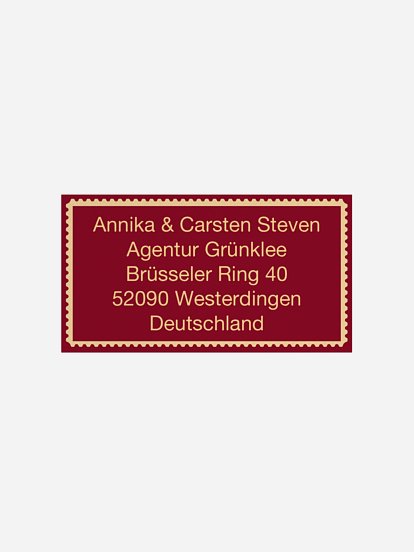 Empfängeraufkleber Briefmarke