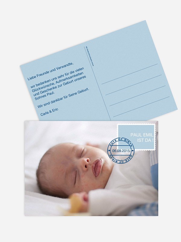 Geburtskarte Briefmarke