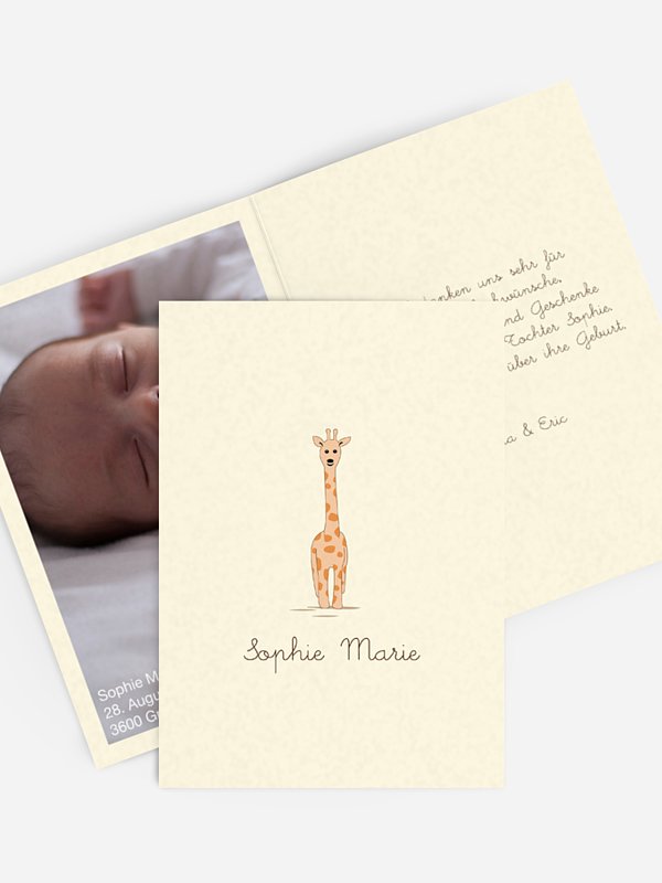 Geburtskarte Giraffe