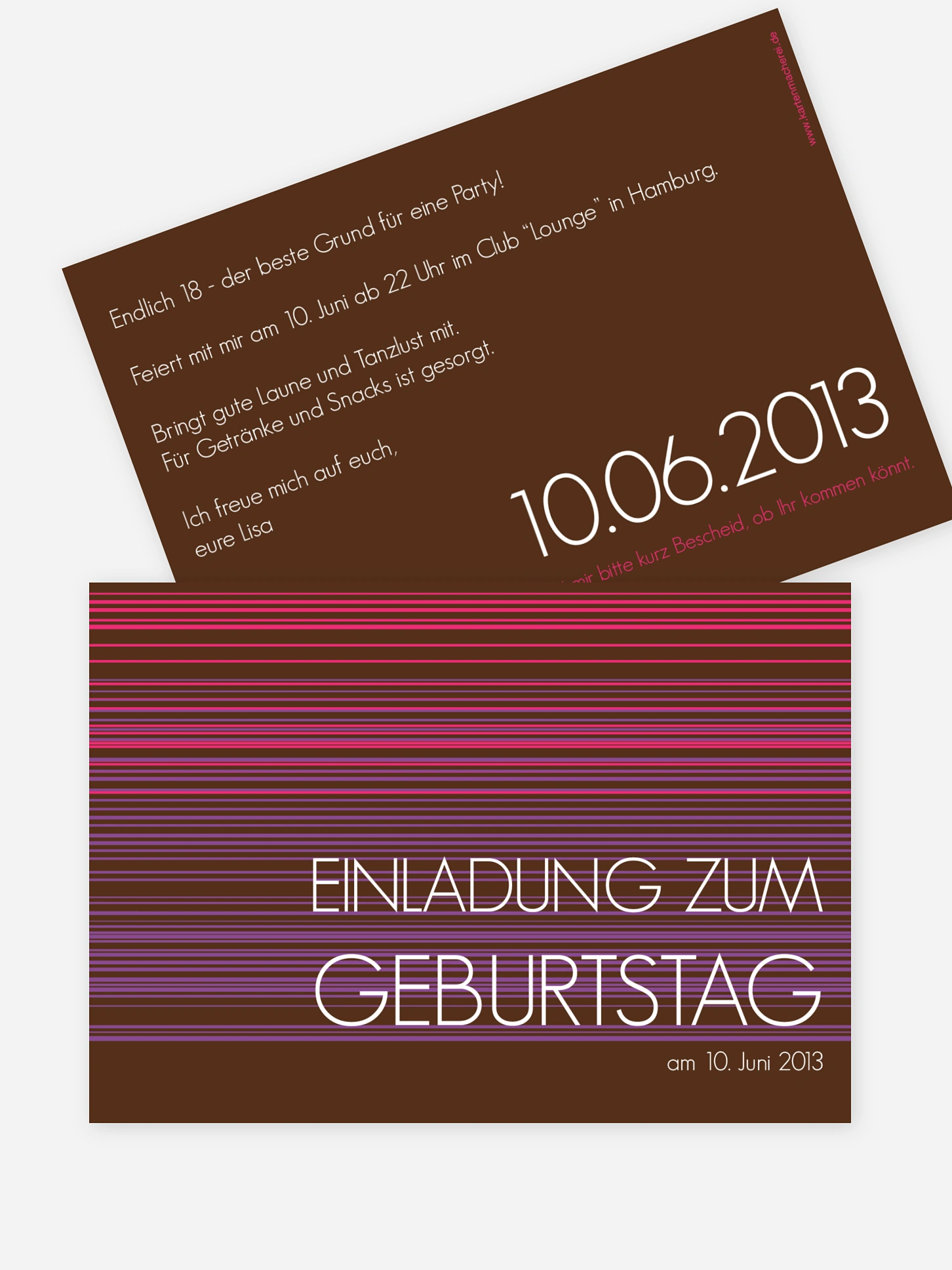 Einladung 18. Geburtstag Stripes