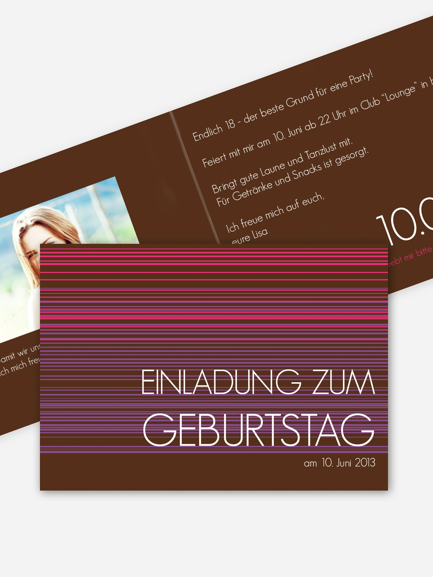 Einladung 18. Geburtstag Stripes