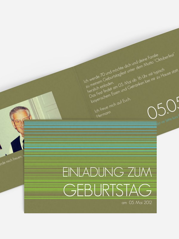 Einladung 70. Geburtstag Stripes