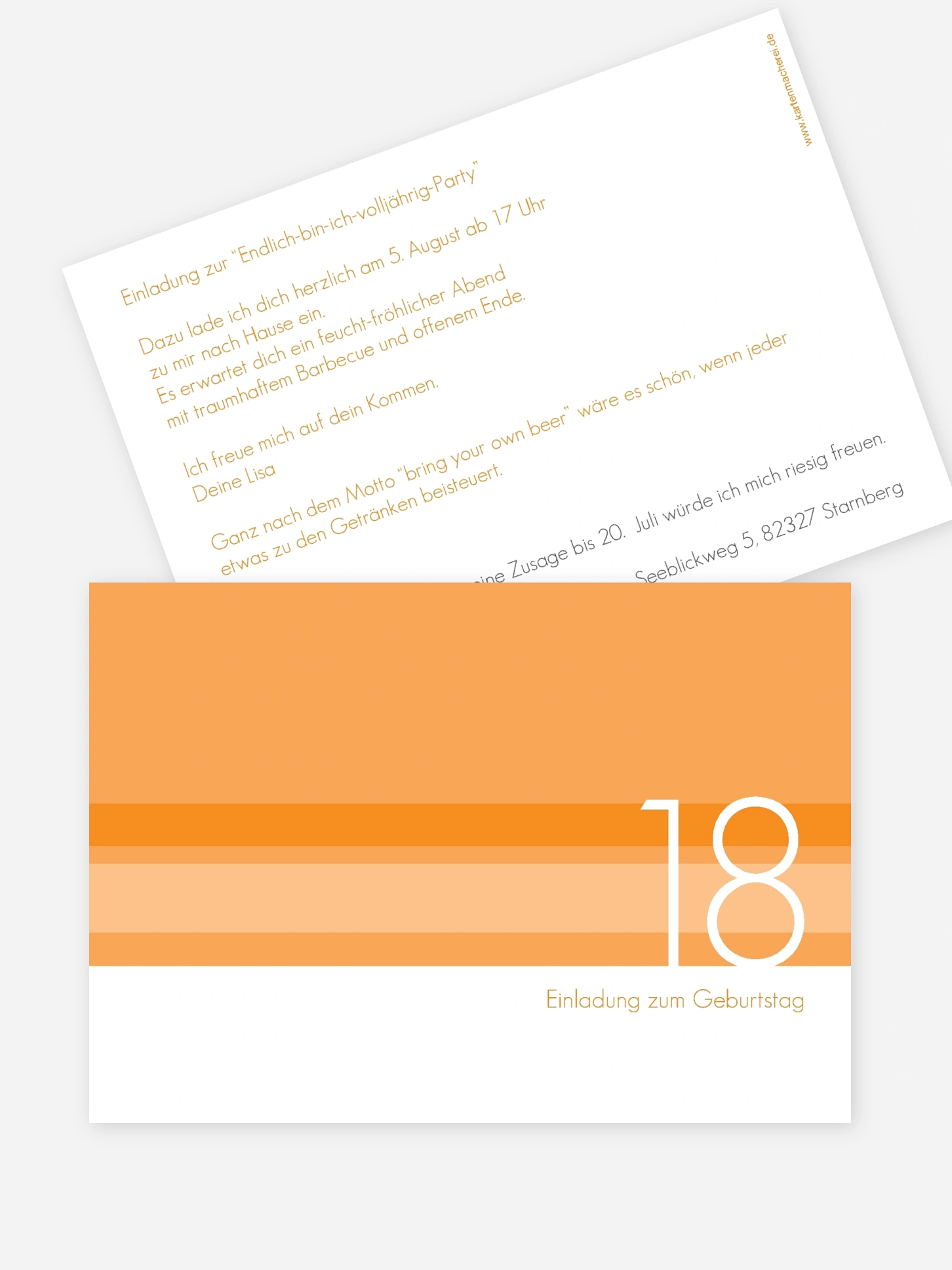Einladung 18. Geburtstag Styline