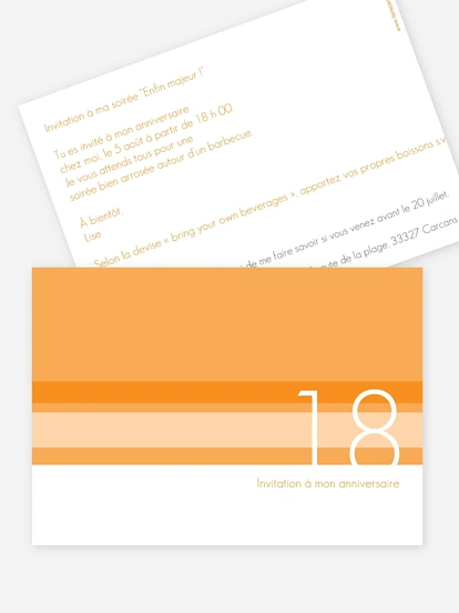 invitation anniversaire 18 Styline