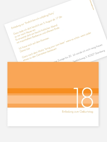 Einladung 18. Geburtstag Styline