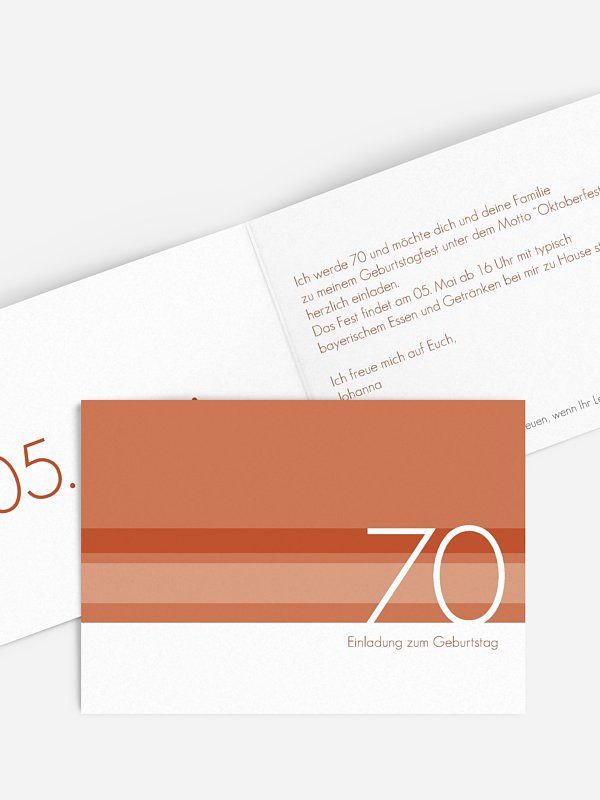 Einladung 70. Geburtstag Styline