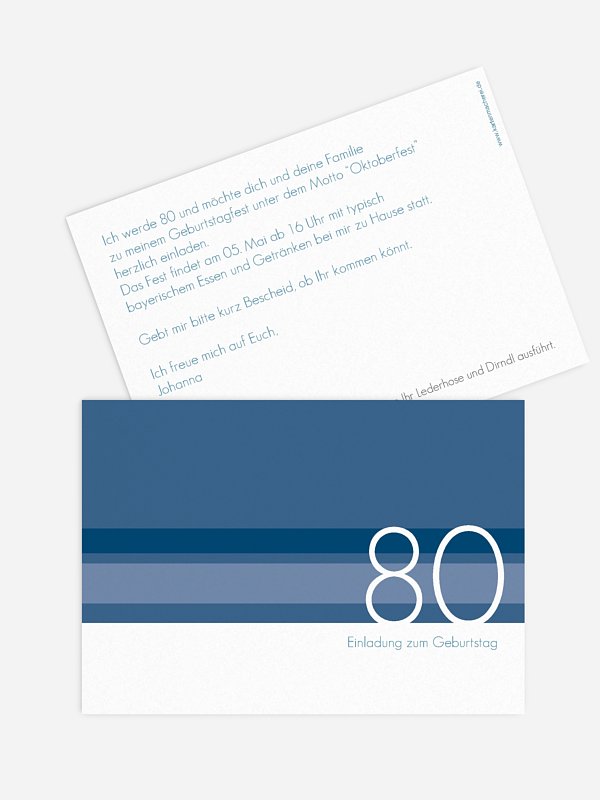 Einladung 80. Geburtstag &quot;Styline&quot;