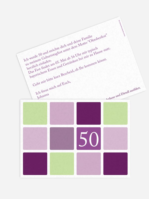 Einladung 50. Geburtstag Squared
