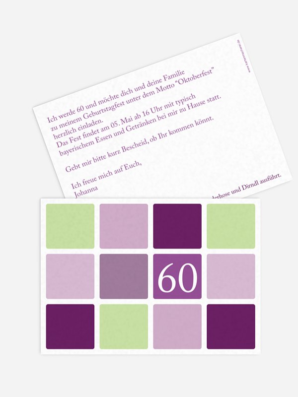 Einladung 60. Geburtstag Squared