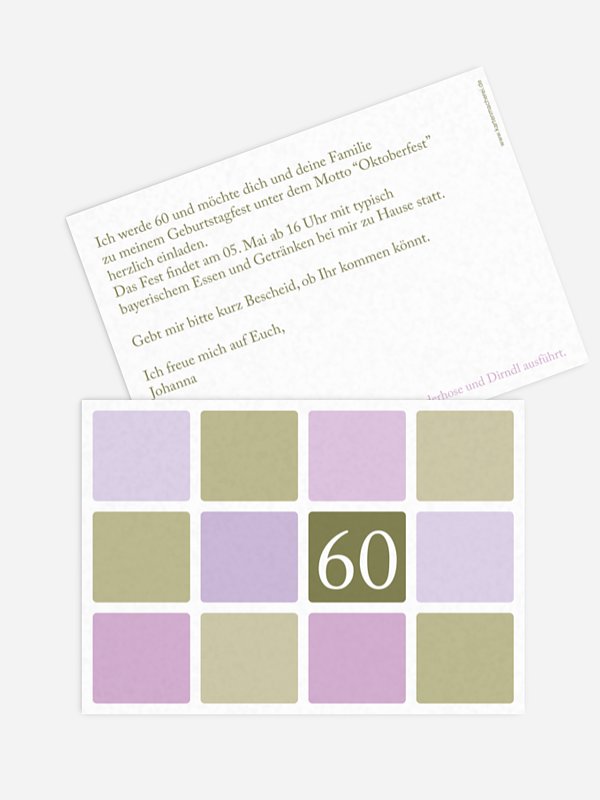 Einladung 60. Geburtstag Squared