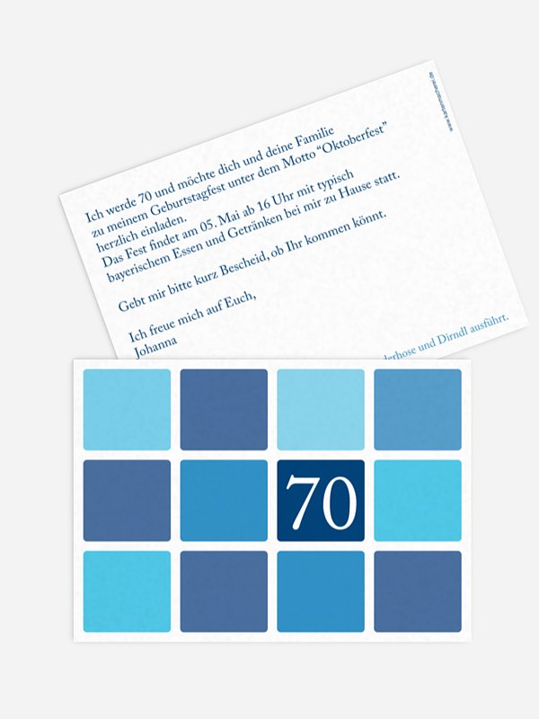 Einladung 70. Geburtstag Squared
