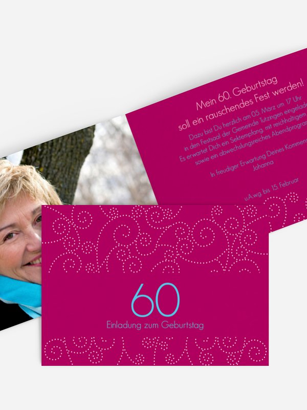 Einladung 60. Geburtstag Looping