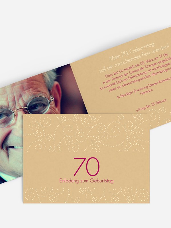 Einladung 70. Geburtstag Looping