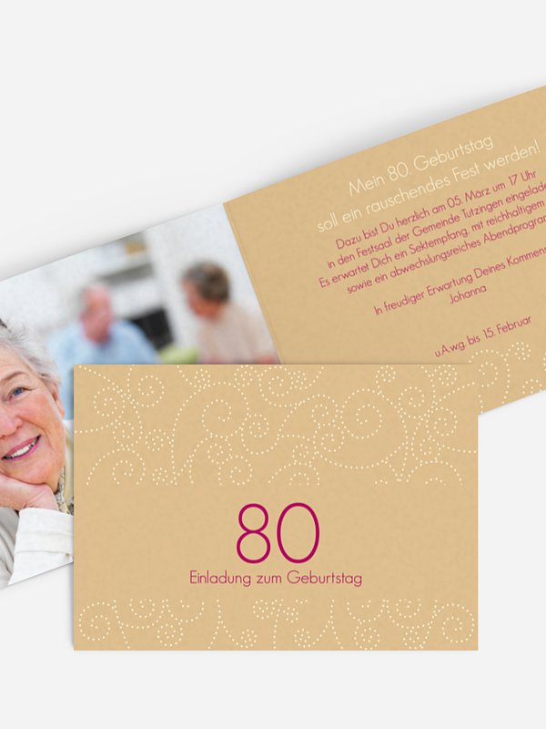 Einladung 80. Geburtstag Looping