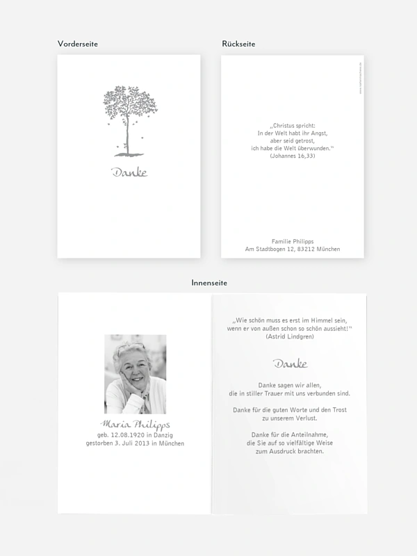 Trauerdanksagung Ahorn