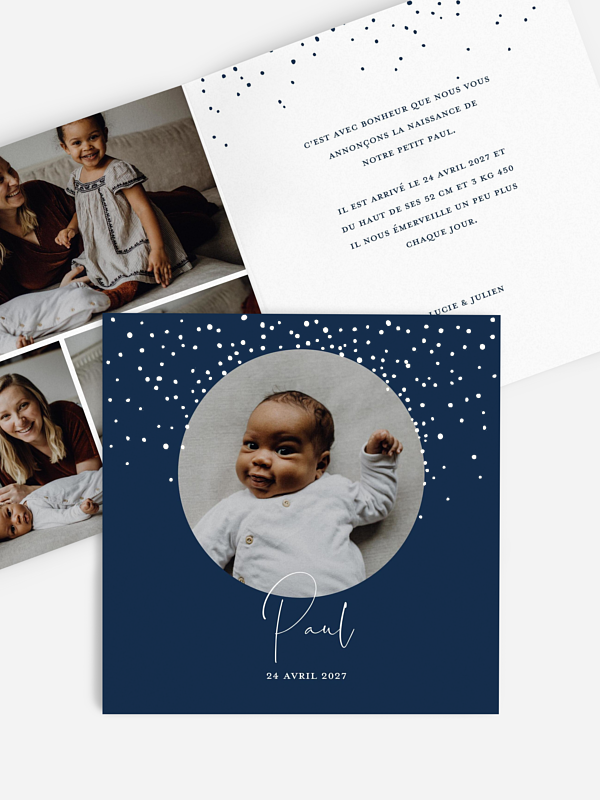 Faire-part naissance Etoiles féeriques - dorure