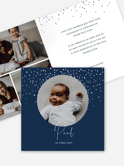 Faire-part naissance Etoiles féeriques