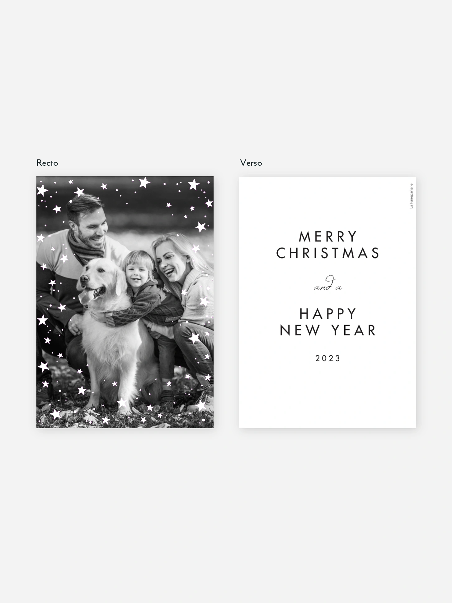 Carte de voeux Galaxy Greetings - dorure