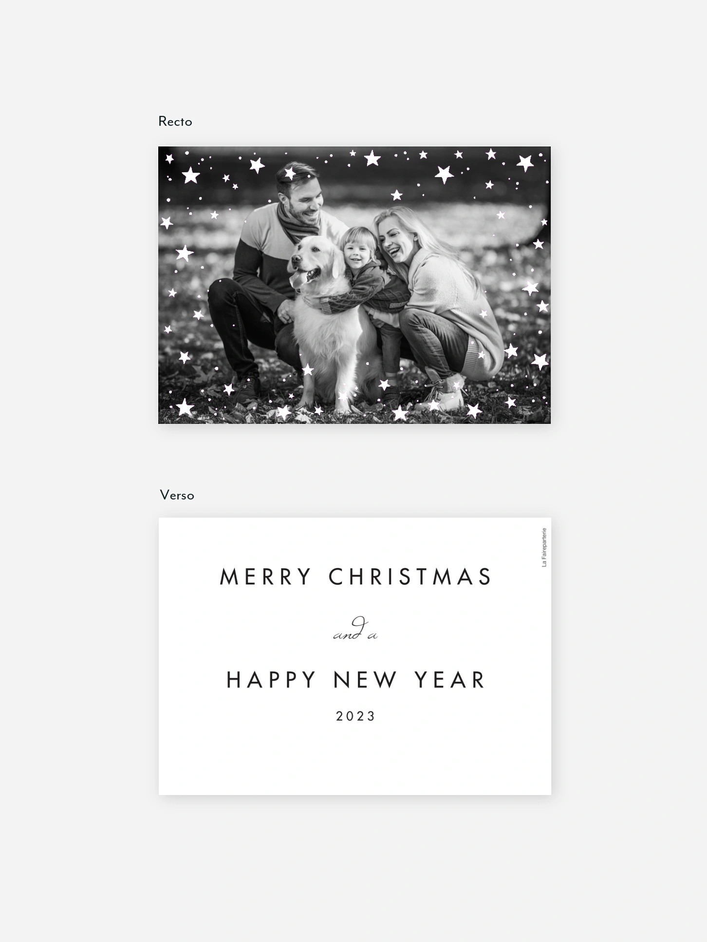 Carte de voeux Galaxy Greetings - dorure