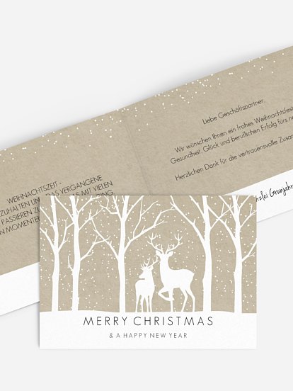 Geschäftliche Weihnachtskarte Tierreich
