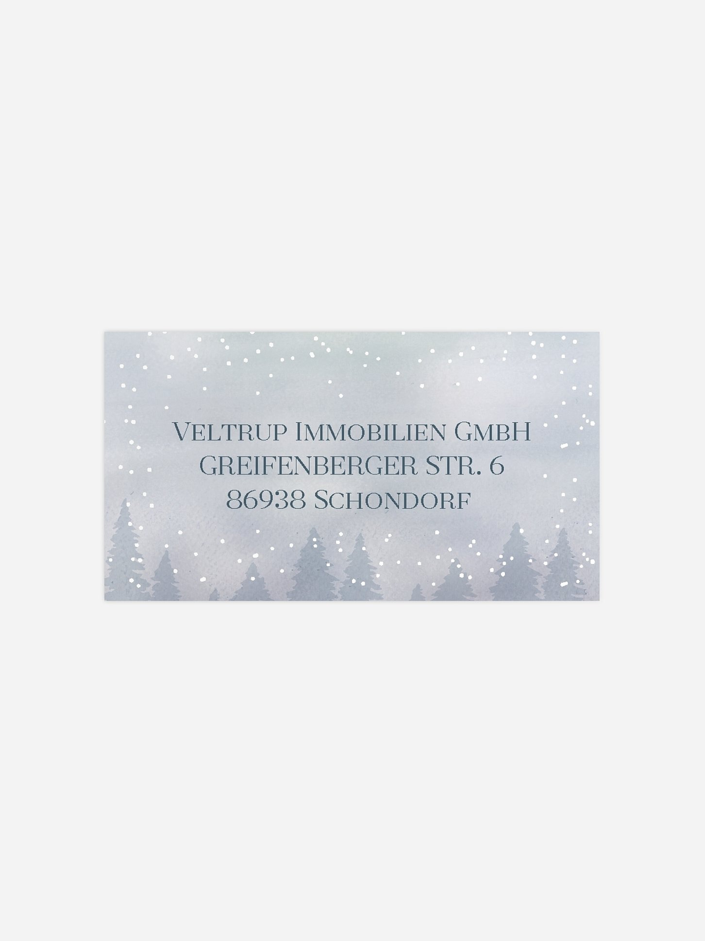 Empfängeraufkleber geschäftl. Weihnachten Winter Forest