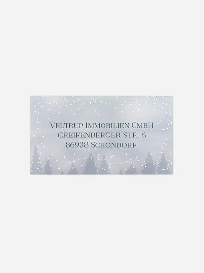 Empfängeraufkleber geschäftl. Weihnachten Winter Forest