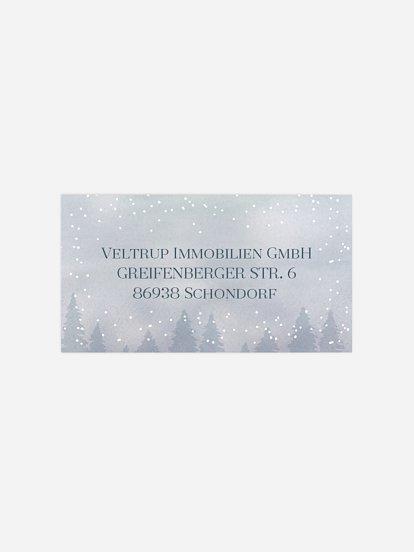 Empfängeraufkleber geschäftl. Weihnachten Winter Forest