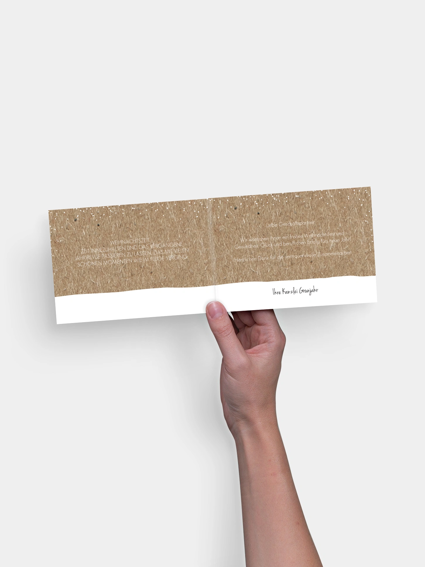 Geschäftliche Weihnachtskarte Tierreich Kraftpapier