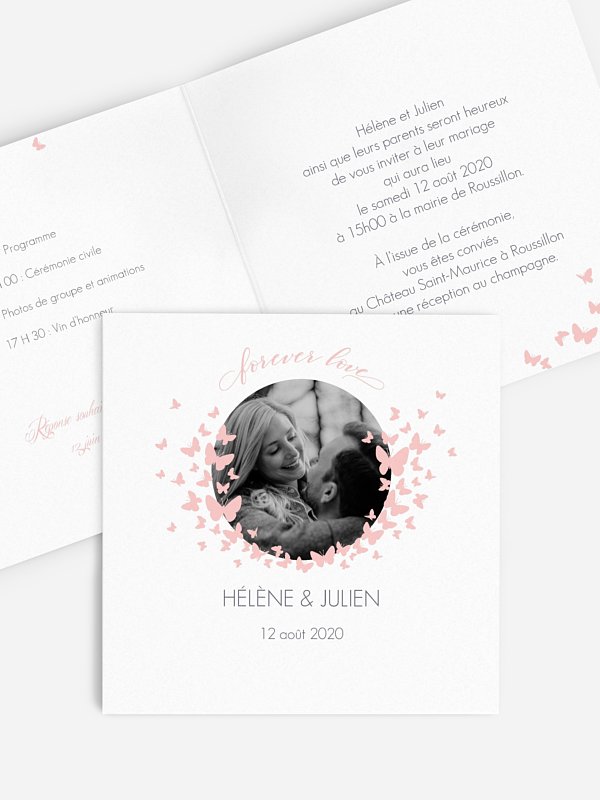 Faire-part mariage Ronde des papillons