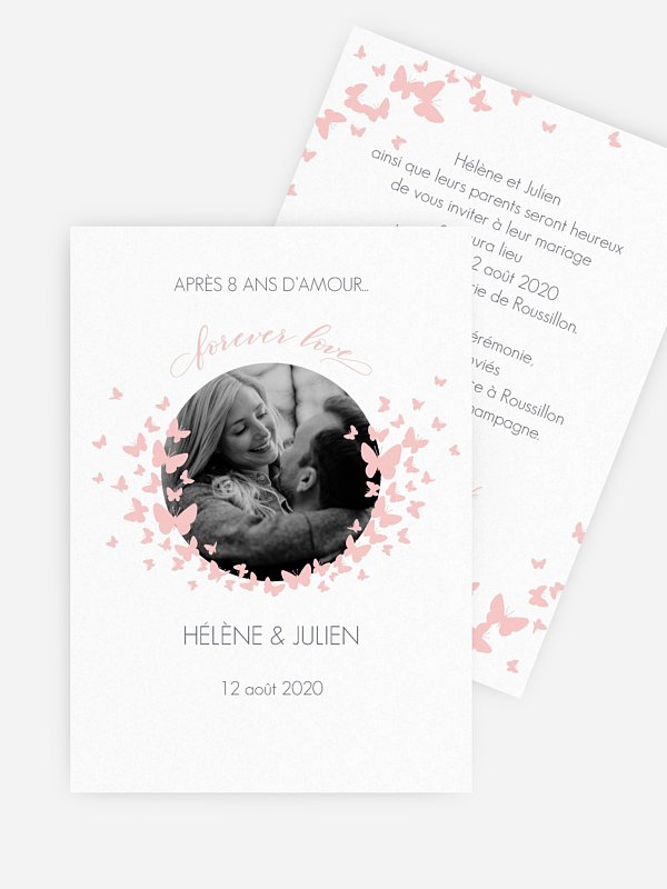 Faire-part mariage Ronde des papillons