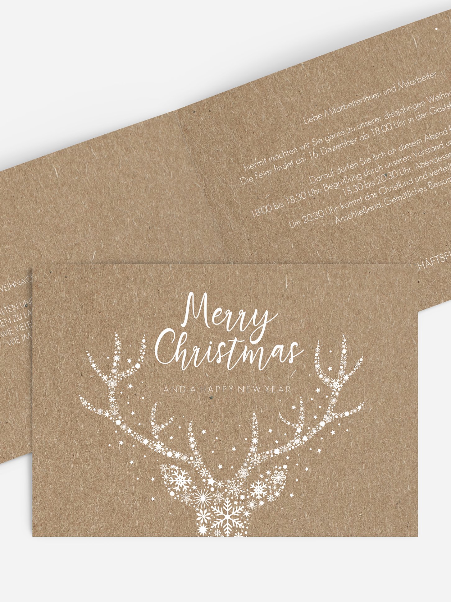 Weihnachtsfeier Sternenpracht Kraftpapier