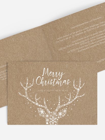 Weihnachtsfeier Sternenpracht Kraftpapier