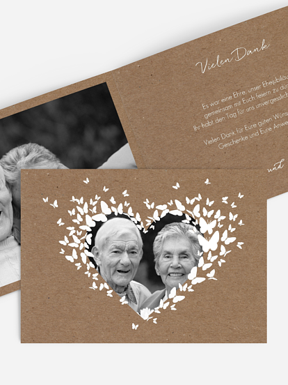 Danksagung zur Goldenen Hochzeit Herzflattern