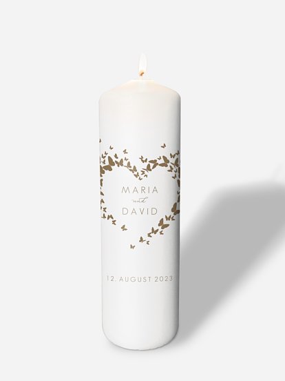 Hochzeitskerze Herzflattern