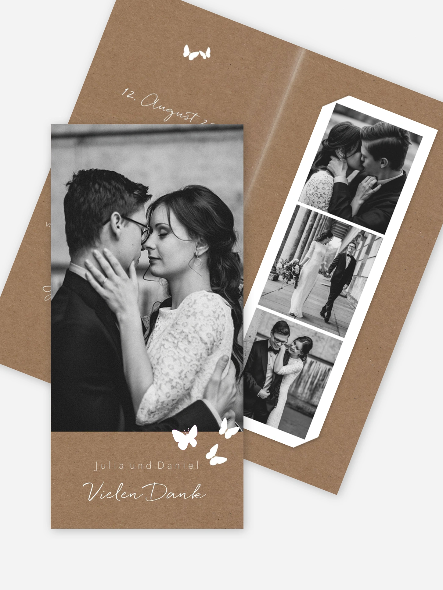 Dankeskarte Hochzeit Herzflattern