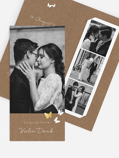 Dankeskarte Hochzeit Herzflattern