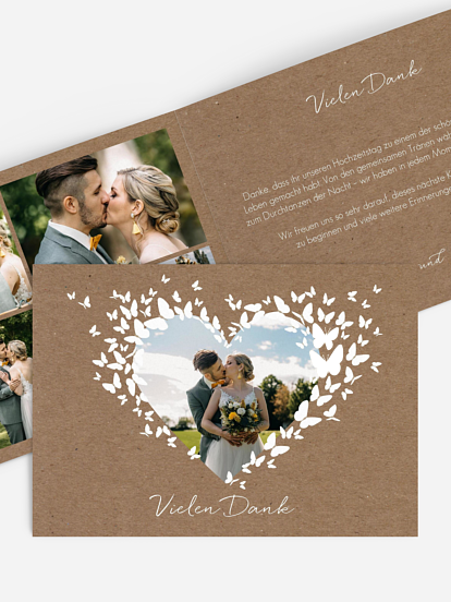Dankeskarte Hochzeit Herzflattern