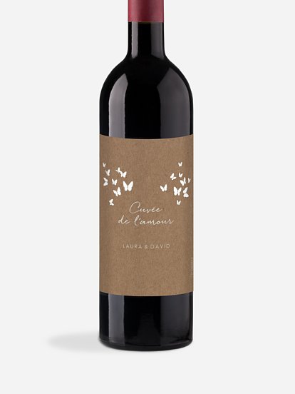 Étiquette bouteille Battement de coeur