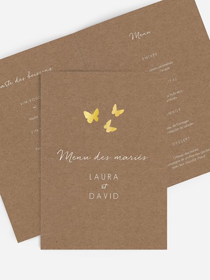 Menu mariage Battement de coeur