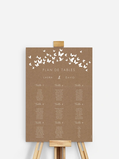 Poster plan de table mariage Battement de coeur