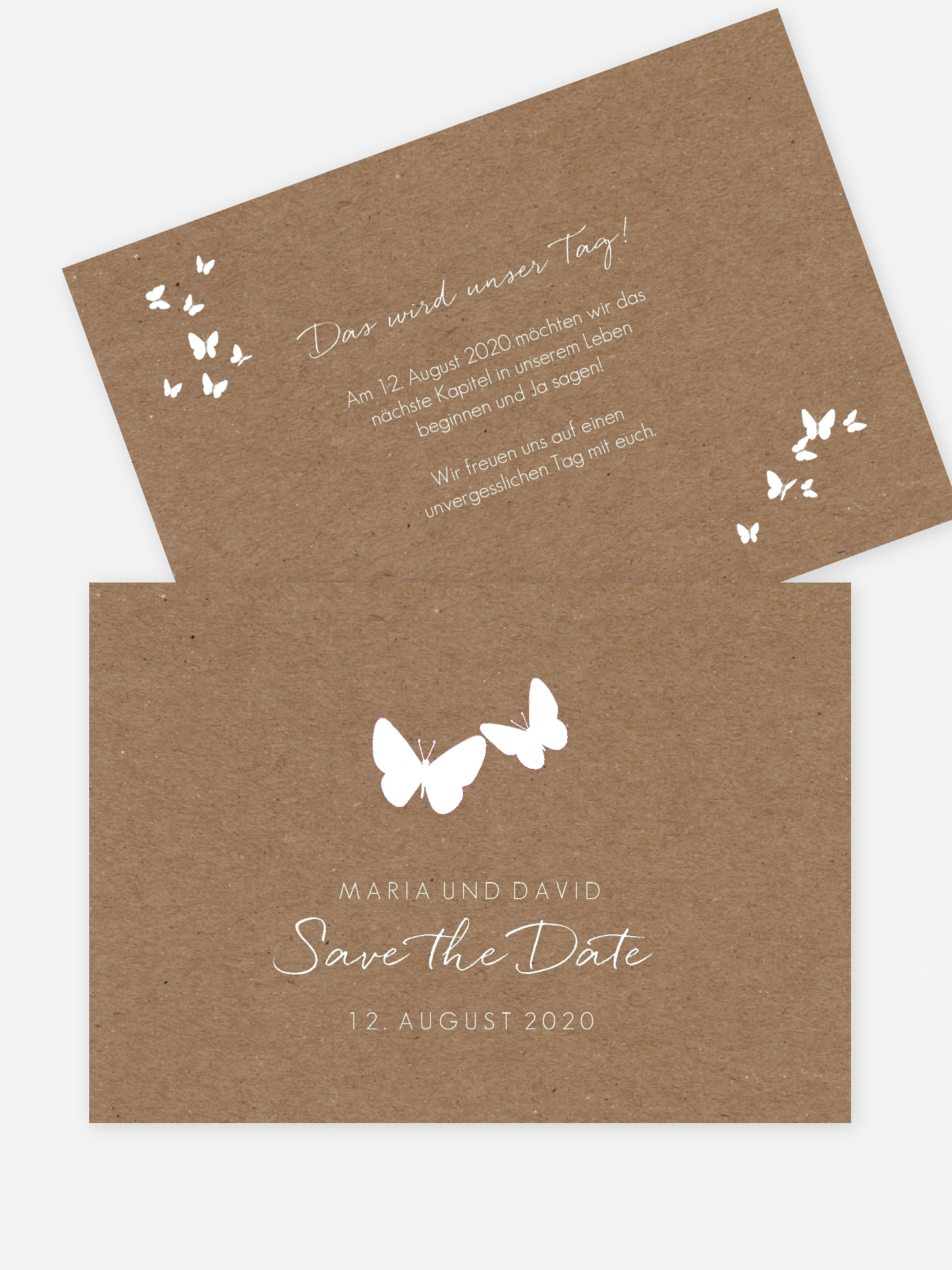 Save-the-Date Karte Herzflattern