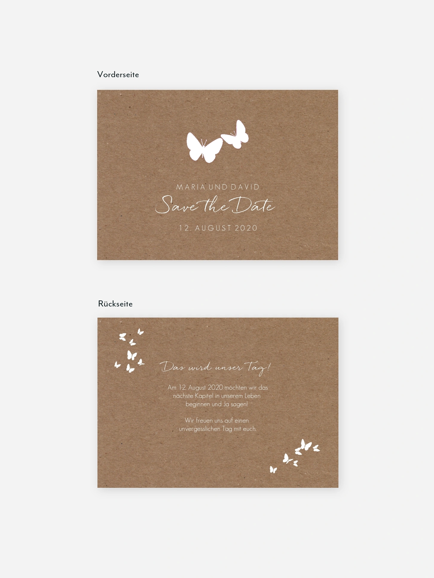 Save-the-Date Karte Herzflattern