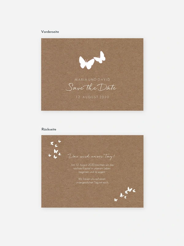 Save-the-Date Karte Herzflattern