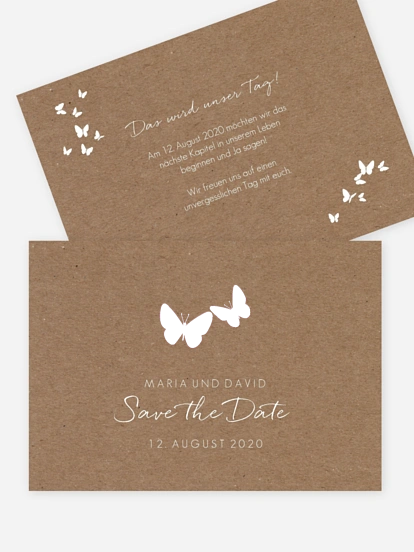 Save-the-Date Karte Herzflattern