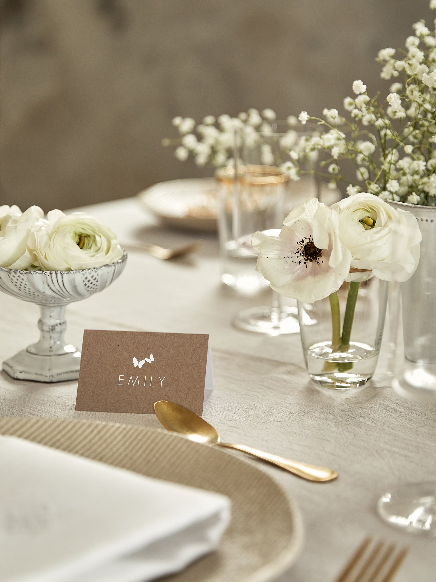 Tischkarte Hochzeit Herzflattern