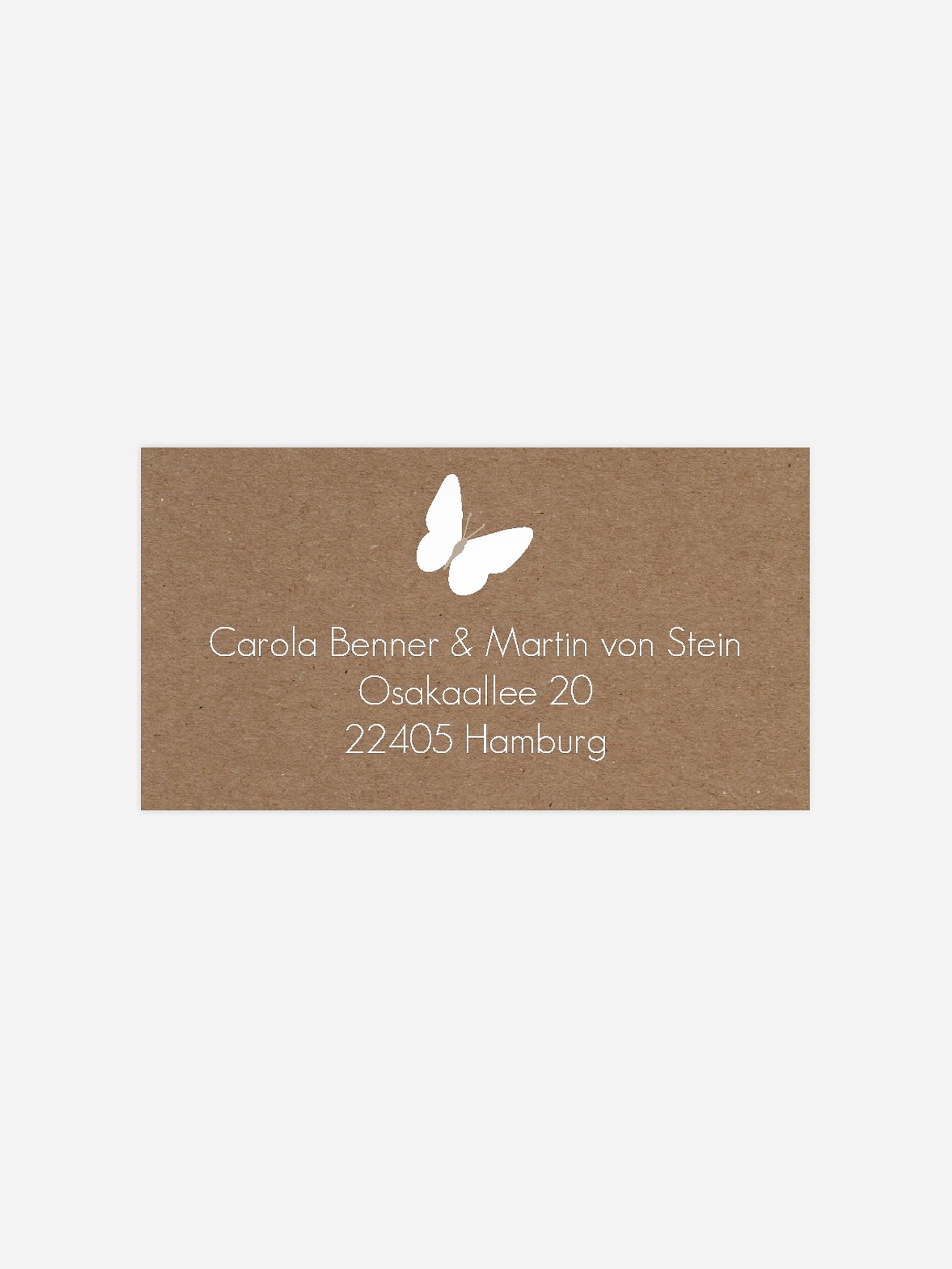 Empfängeraufkleber Hochzeit Herzflattern
