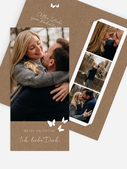 Karte zum Valentinstag Herzflattern