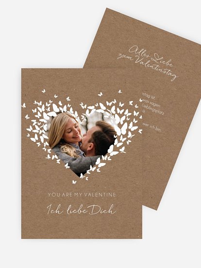 Karte zum Valentinstag Herzflattern