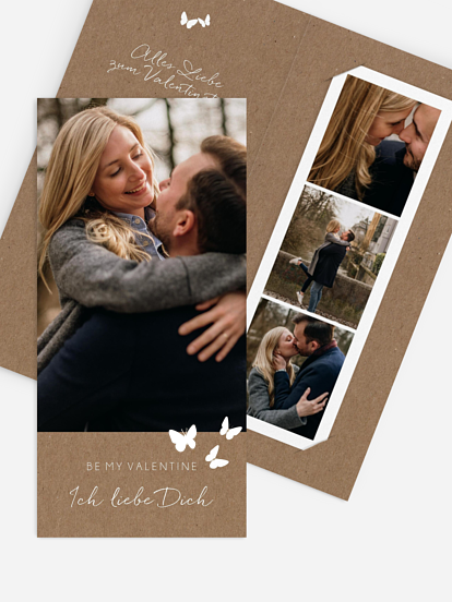 Karte zum Valentinstag Herzflattern