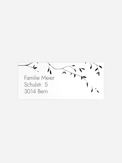 Absenderaufkleber Trauer Zweige